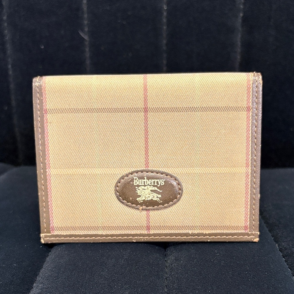 Burberry Tan and Brown Plaid Wallet Unisex